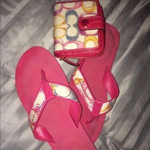 Coach Wallet And Matching Sandals Size 9